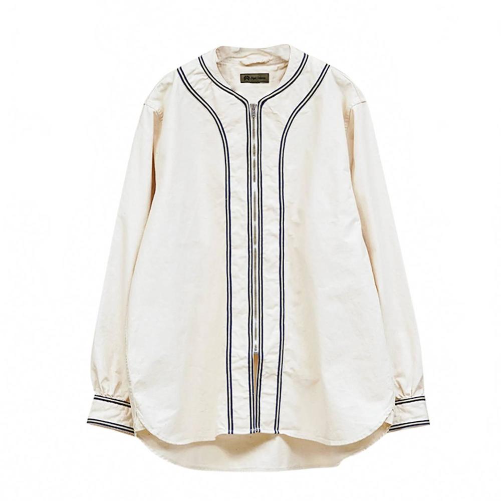 NEW NIGEL CABOURN men's baseball long sleeve shirt in ivory